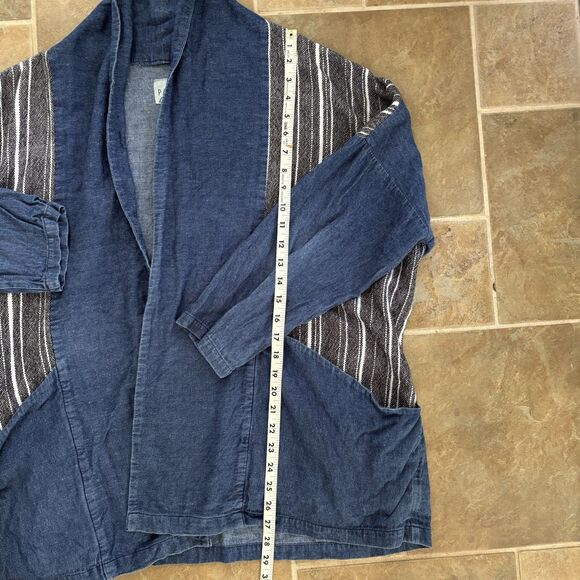 Pamut Cardigan Womens Size XL Denim Hemp Cotton Blue Boho - Picture 3 of 7
